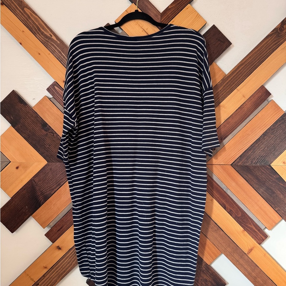 LuLaRoe Navy and White Striped Top - Picture 2 of 5